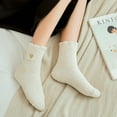 thumbnail image 4 of FAZVAOO Fuzzy Socks for Women Crew Fleece Warm Sleep Socks Beige, 4 of 6