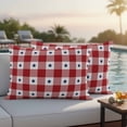 thumbnail image 5 of Independence Day Pillow Covers 2 Pack Patriotic Star Plaid Red White Pillowcase Waterproof Outdoor Throw Pillow Cover for Patio Balcony Rectangular Cushion 20”x12”, 5 of 9
