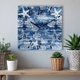 thumbnail image 6 of Navy Blue Coastal Wooden Wall Clock Silent Non Ticking, Summer Beach Ocean Coral Starfish Square Wall Clocks Battery Operated, Decor Clock for Home Office, Living Room, Kitchen, 10 Inch, 6 of 9