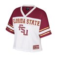 thumbnail image 2 of Women's Colosseum  White Florida State Seminoles Treasure Cropped Football Jersey, 2 of 3