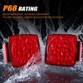 thumbnail image 3 of LED Trailer Light Kit, Submersible Boat Trailer Lights w/Wire Harness Kit, Square Stop Turn Tail Red/Amber Side Marker light Thir, 3 of 8