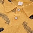 thumbnail image 5 of Ketyyh-chn99 Boys Short Sets Outfits Cotton Casual Crewneck Short Tee Shirt Plaid Shorts Beach Clothes Sets for 12-18 Months,Yellow, 5 of 5