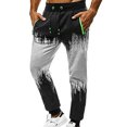 thumbnail image 1 of Pantalones largos para hombre, con cordón ajustable en degradado, cintura elástica, informales, con pies atados, pantalones deportivos de poliéster para hombre., 1 of 5