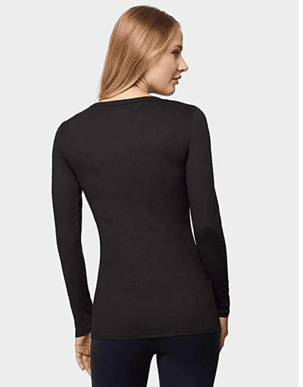 32 Degrees Heat Womens Ultra Soft Thermal Lightweight Baselayer Mock Neck  Long Sleeve Top, Black, X-Small at  Women's Clothing store