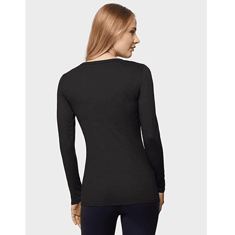 32 DEGREES Heat Womens Ultra Soft Thermal Lightweight Baselayer Crew Neck  Long Sleeve Top Large