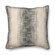 Better Homes & Gardens Reversible Stripe Decorative Square Pillow, 20" x 20", Black, 1 per Pack