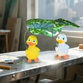 thumbnail image 6 of ICERUN Garden Statues,Resin Yellow Umbrella Duck Sculpture Garden Decorations,Rounded Eye Design Duck Outdoor Statues,Style1, 6 of 7
