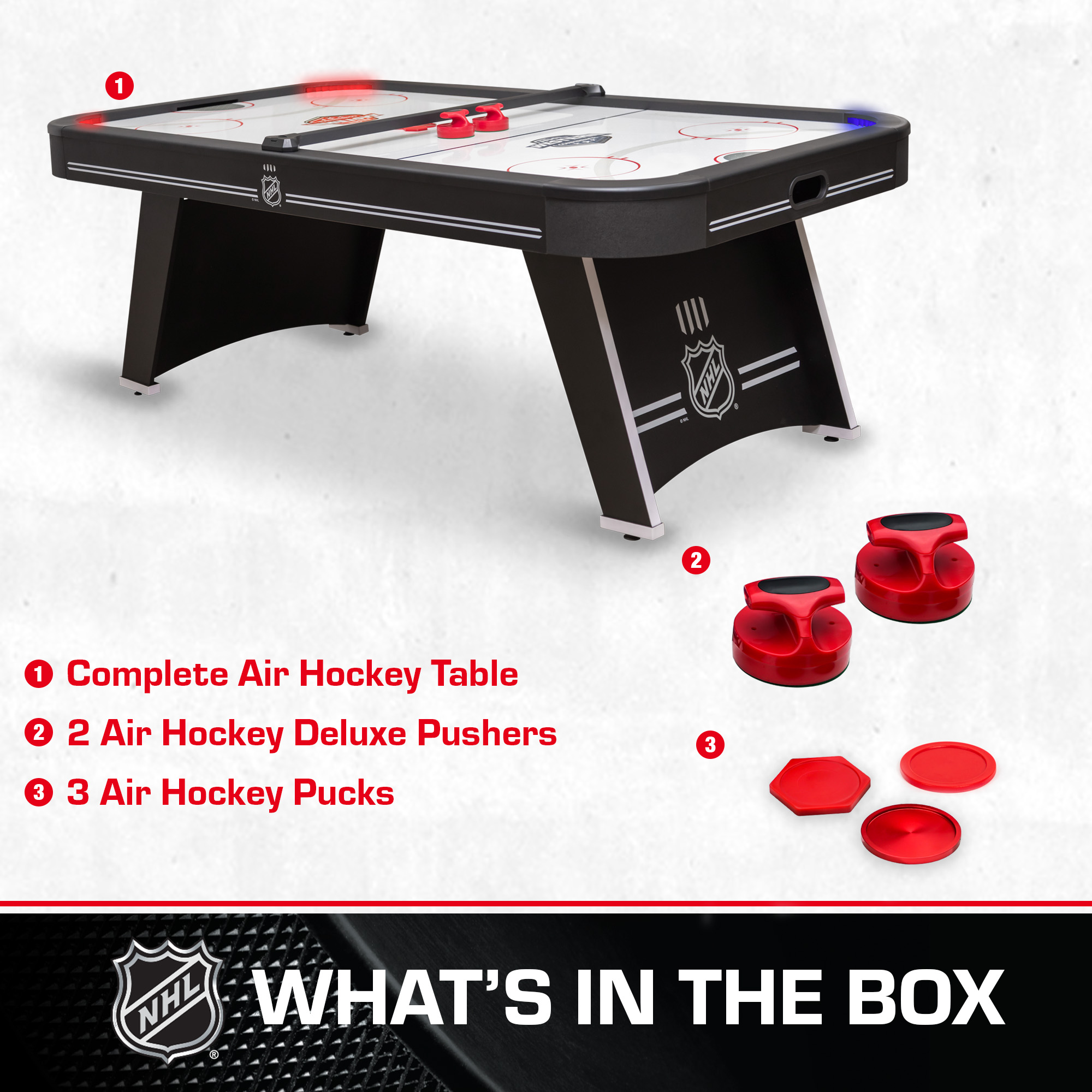 NHL Power Play Pro 84" Indoor Air Hockey Table with Overhead Projection LED Scoring and Light-Up Power Corners - image 2 of 8