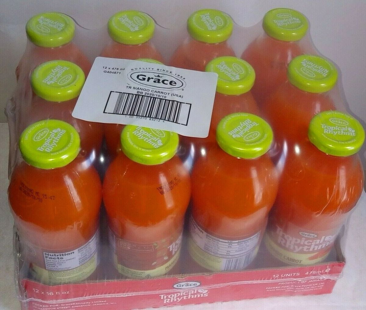 Boisson Mangue Carotte Grace, 473ml Bouteille Boisson Mangue Carotte Grace, 473ml Bouteille