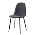 thumbnail image 3 of Teamson Home Minimalist Fabric Chair Seating Dark Grey Fabric Black Legs Set of 2 For Kitchen Dining Living Room Reading Bedroom Office, 3 of 6