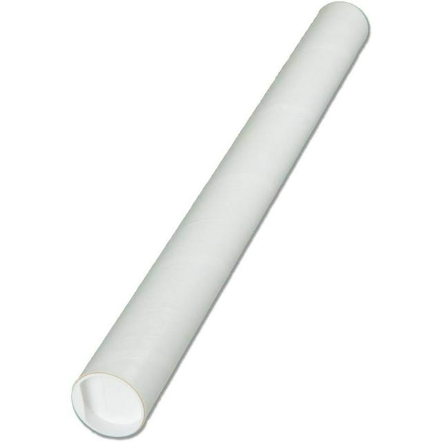 Bilot White Mailing Tubes with s, 3inch x 36 inch usable length (1