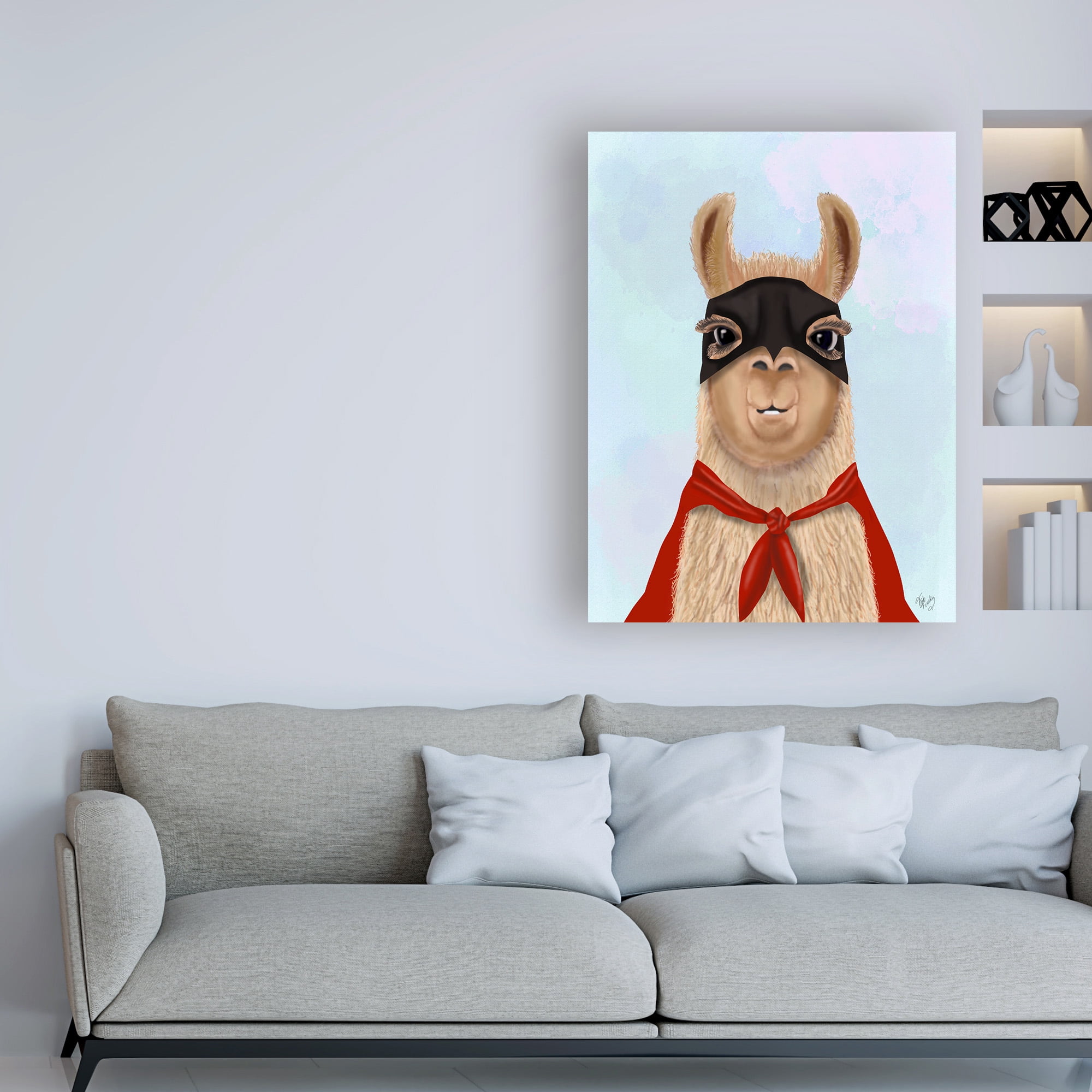 Trademark Fine Art 'Super Llama' Canvas Art by Fab Funky