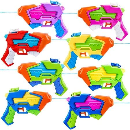 8 Pack Aqua Phaser Assorted Water Pistols Water Guns in 8 Colors, Water Blaster, Water Soaker Squirt Guns for Kids Summer Swimming Pool Beach Sand Outdoor Water Activity Fighting Play Toy