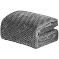 thumbnail image 3 of Noble House by Décor&More Extra Heavy and Plush Queen Size Chevron Braided Blanket (90" x 90") - Grey, 3 of 3
