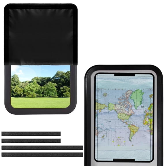 Psesaysky Americas Map RV Door Window Shade Easy to Install Privacy Protection RV Window Cover Sun Blackout for Camper Trailer (17.3x26 inch)