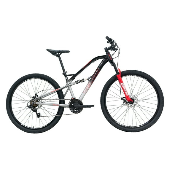 Bicicleta Veloci Naukas Pro FD Rodado 26 Plata De Montaña