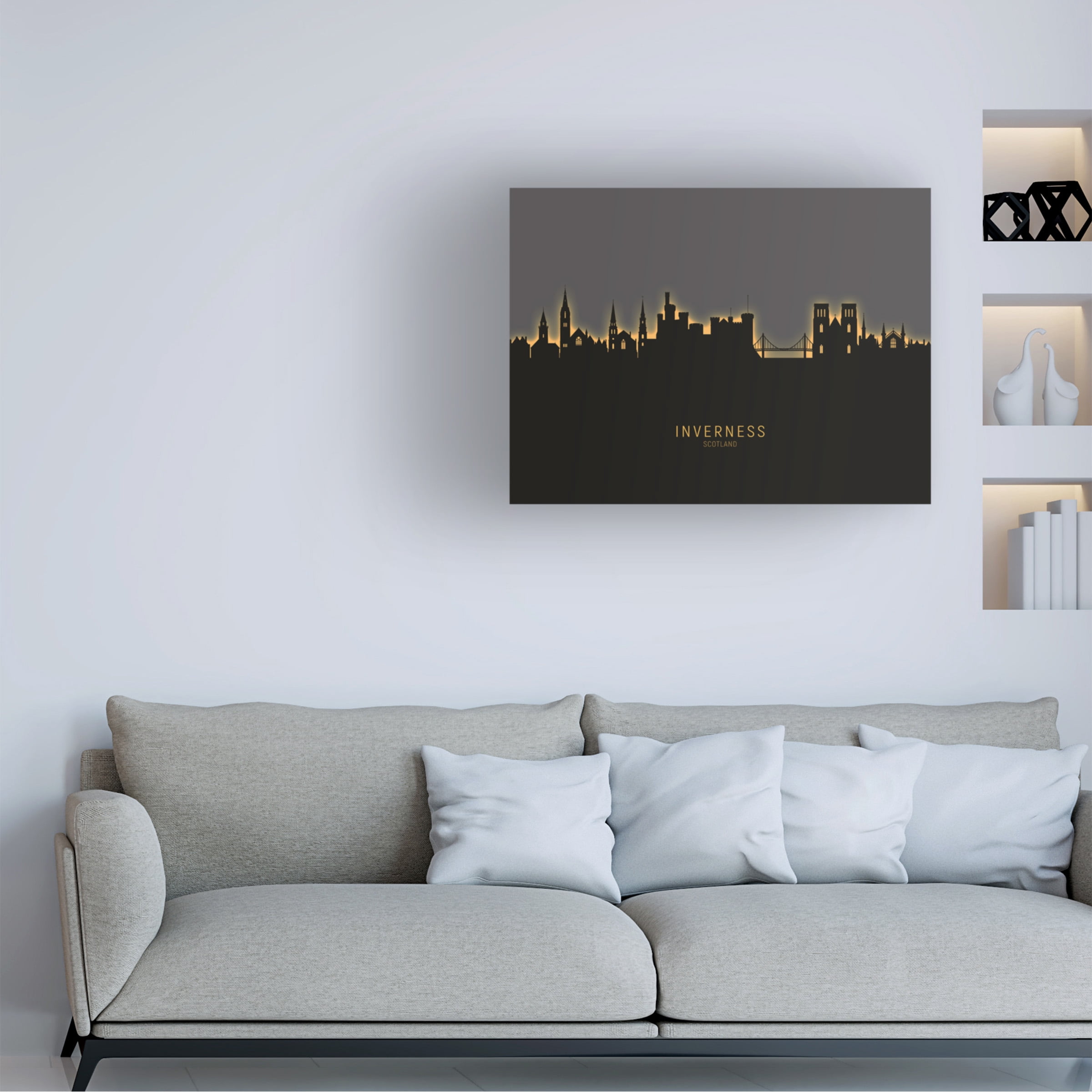Michael Tompsett 'Inverness Scotland Skyline Glow II' Canvas Art