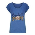 thumbnail image 4 of Camisetas sin mangas con cuello en V de verano para mujer, camisetas de manga corta con estampado de elementos de béisbol Retro OAVQHLG3B Store  lin121212, 4 of 5