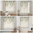 thumbnail image 5 of Eucalyptus Leaves Semi Sheer Curtains Drapes for Living Room, Bedroom, French Doors Window 72 Inches Long, Green Summer Botanical Rustic Rod Pocket Chiffon Curtain Drapery Voile Draperies Panel, 5 of 8