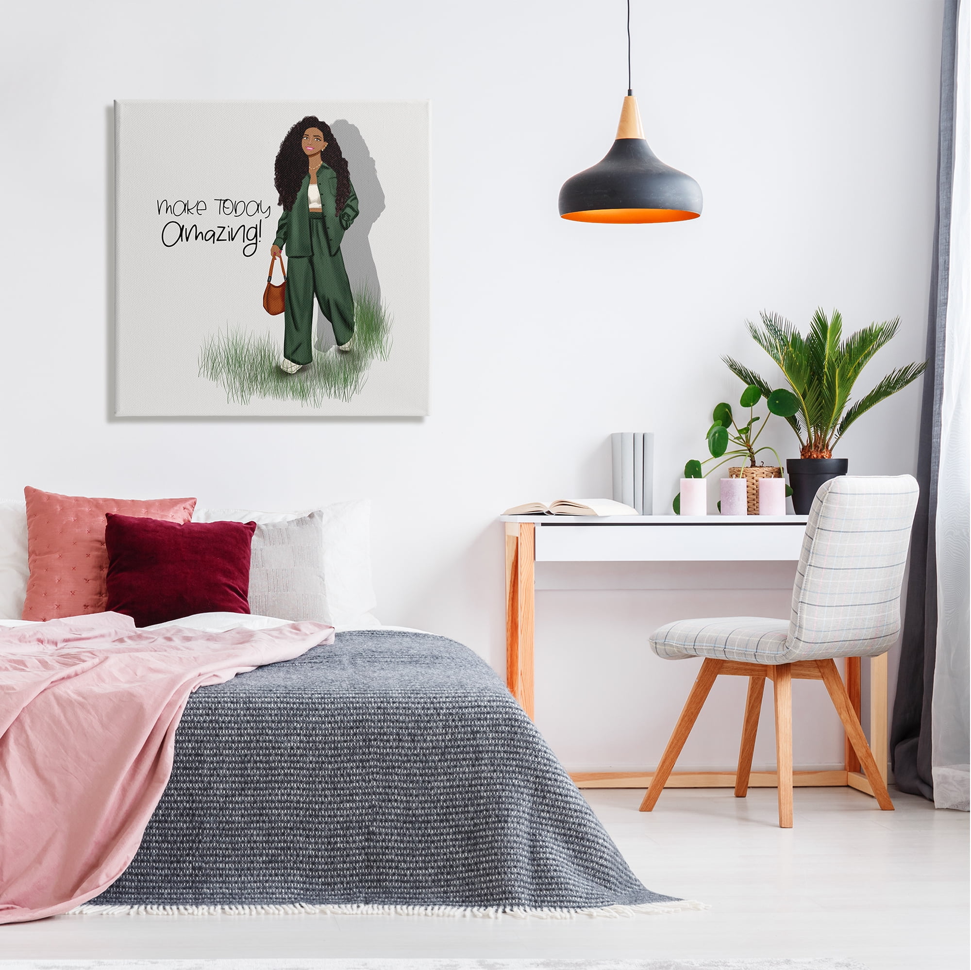 Stupell Industries Make Today Amazing Fashionista Abstract Painting Gallery Wrapped Canvas Art Print Wall Art, 30 x 30