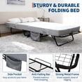 thumbnail image 3 of GIMMYFIVE 75" Folding Bed with 5 In Mattress, Metal Frame, 4 Casters, No Assembly Required, 450 lbs, 3 of 8