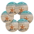 thumbnail image 2 of Haosy Set of 6 Drink Woven Coaster with Holder Heat Resistant Non-Slip Bar Coasters 4 Inches Starfish Stand on Beach, 2 of 7