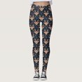 thumbnail image 2 of Fsqjgq Women's Christmas Leggings Plus Size Snowflake Printed Fitness Workout Yoga Leggings High Waisted Seamless Tights Pants Navy 2XL, 2 of 5