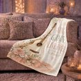 thumbnail image 6 of Sing Grace Live Free Inspirational Guitar Botanical Peonies, Cozy Typography Art Scene, Warm Flannel Blanket for Living Room and Reading Nook, Art Lovers Encouragement Gift, Artistic Home Decor, 6 of 9