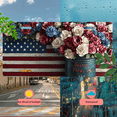 thumbnail image 5 of 1 Pcs 2D Flat License Plate Covers & Frames, Flowers Against a USA Flag For Decorative Front, Waterproof For Decoration Aluminum License Plate Covers & Frames Cover For Men Women, 12" X 6", 5 of 7