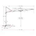 thumbnail image 2 of CorLiving 11.5ft Deluxe Durable Canopy Offset Titling & Rotating Patio Umbrella with Aluminum Frame, 2 of 9