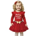 thumbnail image 3 of Vividxx Girls Clothes Sets Christmas Girls Outfits 2 Piece Set Long Sleeve Tops With Letter Print And Skirts Toddler Party Wear Casual Holiday Dresses For Baby 3-4 Years, 3 of 9