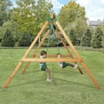 thumbnail image 5 of Set of 2 Heavy-Duty Durable and Rust Resistant Steel A-Frame End Swing Brackets for Backyard Playground Set Wooden Swing - Includes Mounting Hardware for Easy DIY Installation, Green, 5 of 5
