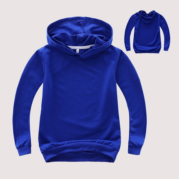 Kids Boys Hoodies Blue Hoodies Long Sleeve Lightweight Pullover Tops Loose Sweatshirt Winter Clothes 8-9 Years Toddler Girl Clothes