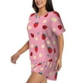 thumbnail image 2 of Picia Strawberry and Ladybugs Pajamas Sets for Women Soft Short-Sleeved Pjs with Lounge Shorts Two Piece Sleepwear-X-Large, 2 of 9