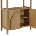 thumbnail image 5 of Nathan James Iris 3 Tier Bookshelf, Arched Bookcase Cabinet, Solid Wood Bookcase with Cabinet Base, Boho Bookshelf in Unbrushed Light Brown Finish, 5 of 6