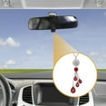 thumbnail image 3 of 1 Pcs Faux Rhinestone Metal Ball Water Drop Car Rear View Mirror Pendant Accessories Car Hanging Ornament Red, 3 of 6