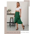 thumbnail image 4 of Nlife Women Ruffle Wrap Skirt Tie High Waist Boho Flowy High Low Hem Asymmetrical Midi Beach Skirt, 4 of 8