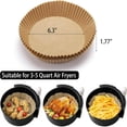 thumbnail image 4 of CUITING Papier Jetable pour Friteuse à Air Chaud Rond 120 Pcs 6.3 Pouces Doublures Jetables pour Friteuse à Air de 2 à 4.9Qt Non Blanchi Antiadhésif Non-Fuyant Papier Parchemin, 4 of 7