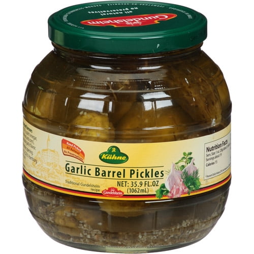 Kuhne Garlic Barrel Pickles, 35.9 fl oz, (Pack of 6) by Generic