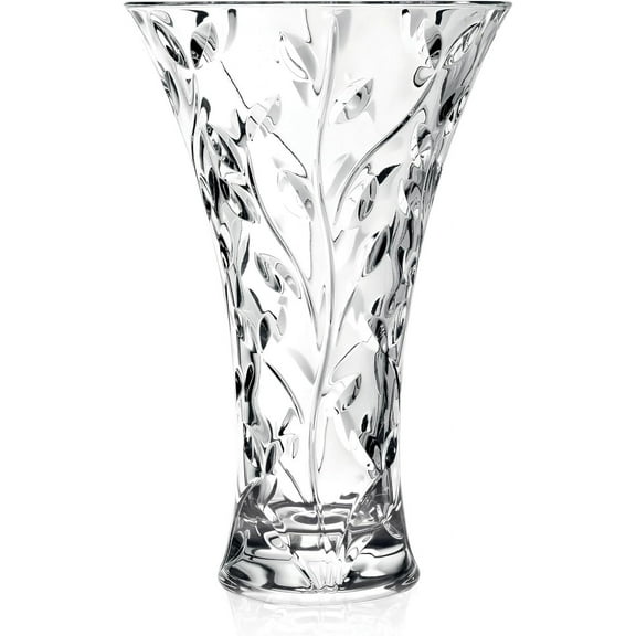 Lorren Home Crystal Laurus Vase 11"-Made In Italy