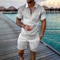 thumbnail image 2 of Vedolay Short Sets For Men Casual Summer Men's Mesh Shirts and Shorts Set Summer Outfits 2 Piece Ptinted Sleeveless Set,White M, 2 of 3