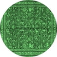 thumbnail image 1 of Ahgly Company Indoor Round Persian Emerald Green Traditional Area Rugs, 3' Round, 1 of 4
