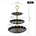 thumbnail image 1 of European Three-layer Cake Stand Wedding Party Dessert Table Candy Fruit Plate Cake Self-help Display Home Table Decoration Trays black, 1 of 5