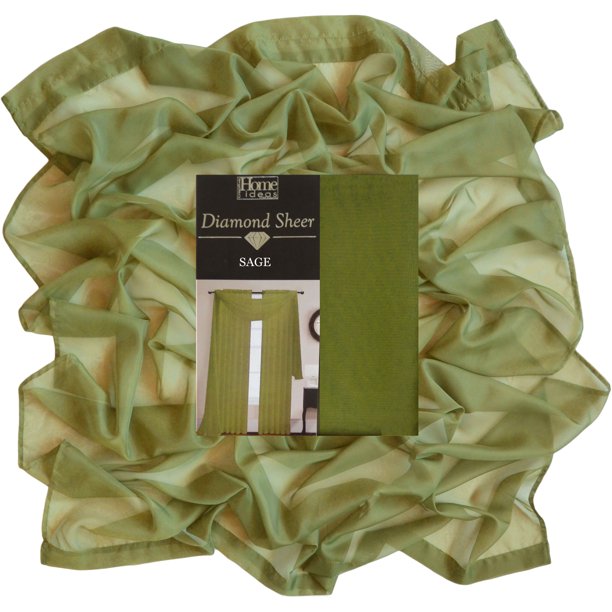 Sage Green Single Sheer Voile Window Curtain Panel 55"W x 95"L, Fully