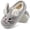 Gray, variant on Ecetana Womens Fuzzy Slippers 3D Rabbit Closed Back Slippers Fluffy Non-Slip Indoor Warm House Slippers for Women