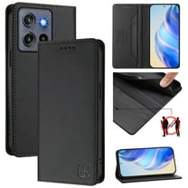 Compatible for Motorola Moto G Stylus 5G (2025) Wallet Case PU Leather Folio Flip Cover with RFID Blocking Credit Card Holder, Kickstand Protective Shockproof Cover Purse Phone Case, Black