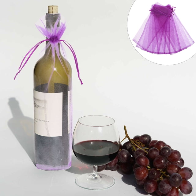 TABLZONE 10Ud Bolsa De Tela Organza Lavanda Para De Vino Y Otros Regalos