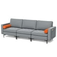thumbnail image 1 of Costway Modern Modular 3-Seat Sofa Couch w/ Side Storage Pocket & Metal Leg Ash Grey, 1 of 10