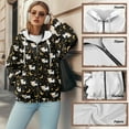 thumbnail image 6 of FOR U DESIGNS Star Cow Zip Up Hoodies for Women Trendy Hoodie Oversized Jacket Size XS Hooded Zip Up Sweatshirt Women Long Sleeve Sportswear with Drawstring, 6 of 7