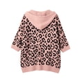 thumbnail image 5 of KHONTS 3/4 Sleeve Leopard Sweaters for Women Lightweight Pullover Sweater Hoodie Casual Loose Drawstring Oversized Fall Outfits Pink M, 5 of 5